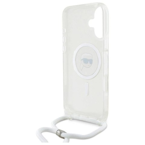 Etui Karl Lagerfeld Crossbody IML Karl Head Magsafe na iPhone 16 - przezroczyste