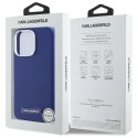 Etui Karl Lagerfeld FW Metal Plate MagSafe na iPhone 16 Pro Max - niebieskie