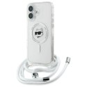 Etui Karl Lagerfeld IML Choupette Head & Cord Magsafe na iPhone 16 - przezroczyste