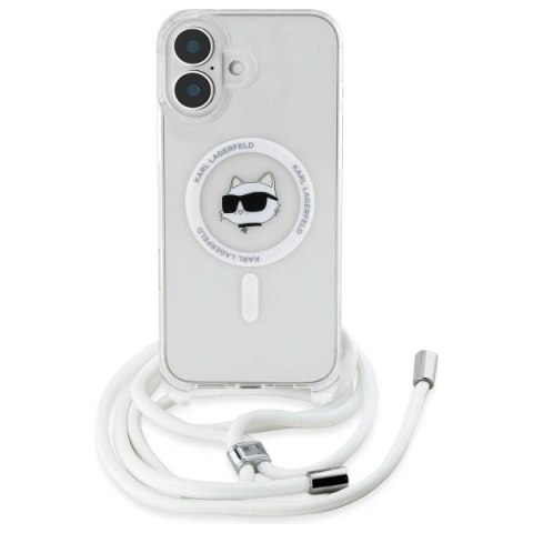 Etui Karl Lagerfeld IML Choupette Head & Cord Magsafe na iPhone 16 - przezroczyste