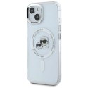 Etui Karl Lagerfeld IML Metal Karl&Choupette Head MagSafe na iPhone 14 - białe