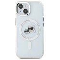Etui Karl Lagerfeld IML Metal Karl&Choupette Head MagSafe na iPhone 14 - białe