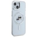 Etui Karl Lagerfeld IML Metal Karl&Choupette Head MagSafe na iPhone 14 - białe