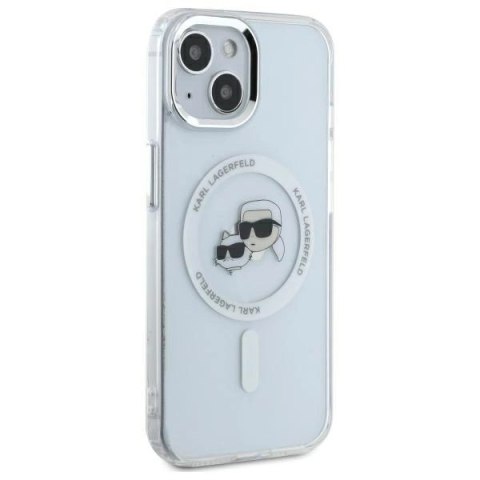 Etui Karl Lagerfeld IML Metal Karl&Choupette Head MagSafe na iPhone 14 - białe