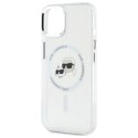 Etui Karl Lagerfeld IML Metal Karl&Choupette Head MagSafe na iPhone 14 - białe