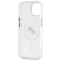 Etui Karl Lagerfeld IML Metal Karl&Choupette Head MagSafe na iPhone 14 - białe