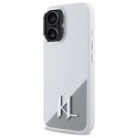 Etui Karl Lagerfeld Silicone Initial Metal Logo MagSafe na iPhone 16 - białe