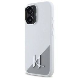 Etui Karl Lagerfeld Silicone Initial Metal Logo MagSafe na iPhone 16 - białe