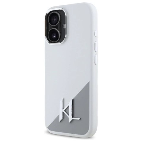 Etui Karl Lagerfeld Silicone Initial Metal Logo MagSafe na iPhone 16 - białe