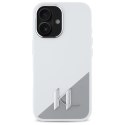 Etui Karl Lagerfeld Silicone Initial Metal Logo MagSafe na iPhone 16 - białe