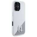 Etui Karl Lagerfeld Silicone Initial Metal Logo MagSafe na iPhone 16 - białe