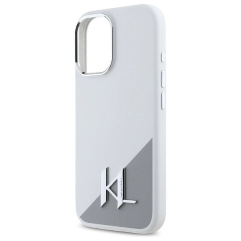 Etui Karl Lagerfeld Silicone Initial Metal Logo MagSafe na iPhone 16 - białe