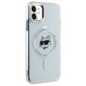 Etui Karl Lagerfeld IML Metal Choupette Head MagSafe na iPhone 11 - białe