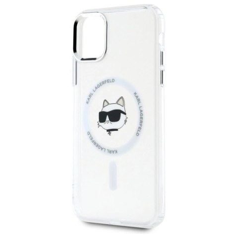 Etui Karl Lagerfeld IML Metal Choupette Head MagSafe na iPhone 11 - białe