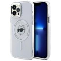 Etui Karl Lagerfeld IML Metal Choupette Head MagSafe na iPhone 12 - białe