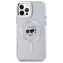 Etui Karl Lagerfeld IML Metal Choupette Head MagSafe na iPhone 12 - białe