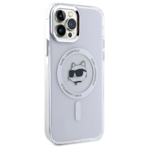 Etui Karl Lagerfeld IML Metal Choupette Head MagSafe na iPhone 12 - białe