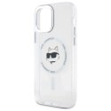Etui Karl Lagerfeld IML Metal Choupette Head MagSafe na iPhone 12 - białe