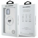 Etui Karl Lagerfeld IML Metal Choupette Head MagSafe na iPhone 12 - białe