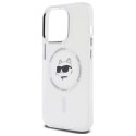 Etui Karl Lagerfeld IML Metal Choupette Head MagSafe na iPhone 13 - białe