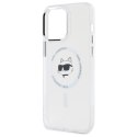 Etui Karl Lagerfeld IML Metal Choupette Head MagSafe na iPhone 14 Pro Max - białe