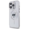 Etui Karl Lagerfeld IML Metal Choupette Head MagSafe na iPhone 14 Pro - białe