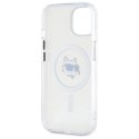 Etui Karl Lagerfeld IML Metal Choupette Head MagSafe na iPhone 15 Plus - białe
