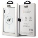 Etui Karl Lagerfeld IML Metal Choupette Head MagSafe na iPhone 15 Plus - białe