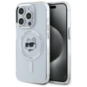 Etui Karl Lagerfeld IML Metal Choupette Head MagSafe na iPhone 15 Pro Max - białe