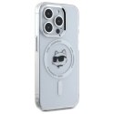 Etui Karl Lagerfeld IML Metal Choupette Head MagSafe na iPhone 15 Pro Max - białe