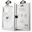 Etui Karl Lagerfeld IML Metal Choupette Head MagSafe na iPhone 15 Pro Max - białe