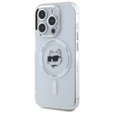 Etui Karl Lagerfeld IML Metal Choupette Head MagSafe na iPhone 15 Pro - białe