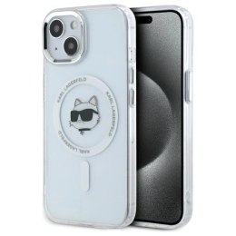 Etui Karl Lagerfeld IML Metal Choupette Head MagSafe na iPhone 15 - białe