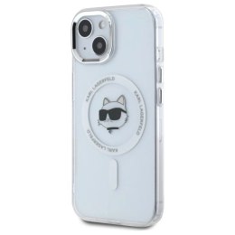 Etui Karl Lagerfeld IML Metal Choupette Head MagSafe na iPhone 15 - białe