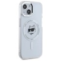 Etui Karl Lagerfeld IML Metal Choupette Head MagSafe na iPhone 15 - białe