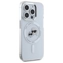 Etui Karl Lagerfeld IML Metal Karl&Choupette Head MagSafe na iPhone 15 Pro Max - białe