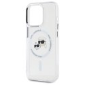 Etui Karl Lagerfeld IML Metal Karl&Choupette Head MagSafe na iPhone 15 Pro Max - białe