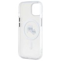 Etui Karl Lagerfeld IML Metal Karl&Choupette Head MagSafe na iPhone 15 - białe