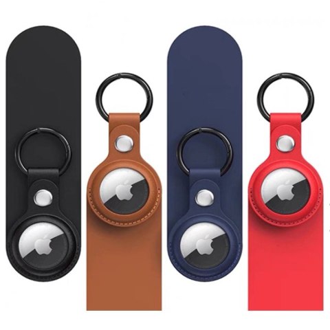 Etui do Apple AirTag z ekoskóry - czarne, brązowe, czerwone, niebieskie - 4 sztuki