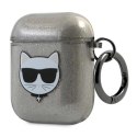 Etui Karl Lagerfeld Glitter Choupette na AirPods 1 / 2 - czarne