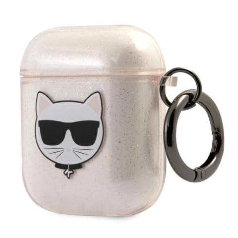Etui Karl Lagerfeld Glitter Choupette na AirPods 1 / 2 - złote