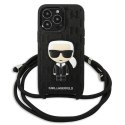 Etui Karl Lagerfeld Leather Monogram Patch and Cord Iconik na iPhone 13 Pro / 13 - czarne