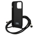 Etui Karl Lagerfeld Leather Monogram Patch and Cord Iconik na iPhone 13 Pro / 13 - czarne