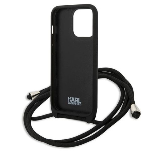 Etui Karl Lagerfeld Leather Monogram Patch and Cord Iconik na iPhone 13 Pro / 13 - czarne