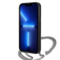 Etui Karl Lagerfeld Leather Textured and Chain na iPhone 13 Pro Max 6,7" - czarne