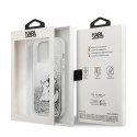 Etui Karl Lagerfeld Liquid Glitter Choupette Fun na iPhone 13 Pro Max 6,7" - srebrne