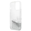 Etui Karl Lagerfeld Liquid Glitter Karl&Choupette na iPhone 13 Pro Max 6,7" - srebrne