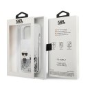 Etui Karl Lagerfeld Liquid Glitter Karl&Choupette na iPhone 13 Pro Max 6,7" - srebrne