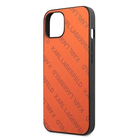 Etui Karl Lagerfeld Perforated Allover na iPhone 13 / 14 / 15 6,1" - pomarańczowe