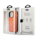 Etui Karl Lagerfeld Perforated Allover na iPhone 13 Pro Max 6,7" - pomarańczowe